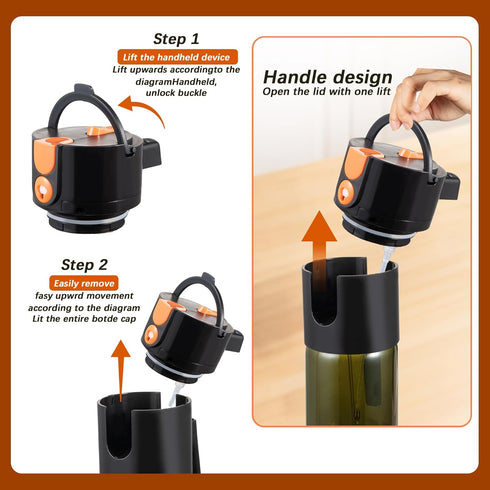 2 1 17oz/500ml Glass In Olive Oil Dispenser Bottle for Kitchen Gadgets, Olive Oil Sprayer for Cooking (Light Blockage