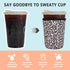 3 Pack Reusable Iced Coffee Sleeves - Xumbtvs Insulator Sleeve for Cold Beverages, Leopard Print