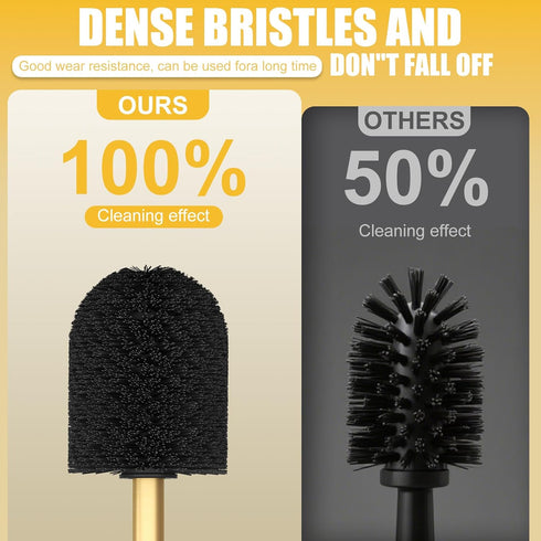 Set BESy Toilet Brush and Holder, Toilet Cleaner Bowl with Two Brush with Extra Long Handle, Durable Bristles Toilet