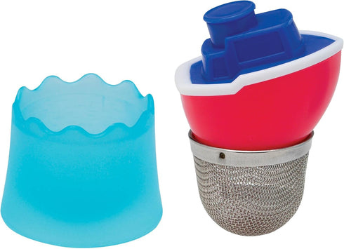 HIC Harold Import Co. Sailboat Tea Infuser, Red - TUG MEASURES 2" L x 2" W x 3" H