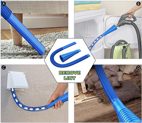 Sealegend 2 Pieces Dryer Vent Cleaner Kit and Dryer Lint Brush Vacuum Hose Attachment Brush Lint Remover Power Washer and Dryer Vent Vacuum Hose(Deep Blue by Sealegend