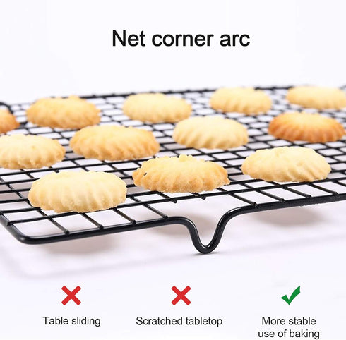 Lamoutor 2Pcs Square Metal Kitchen Baking Cooling Rack, 10 x 11 inches (Black)