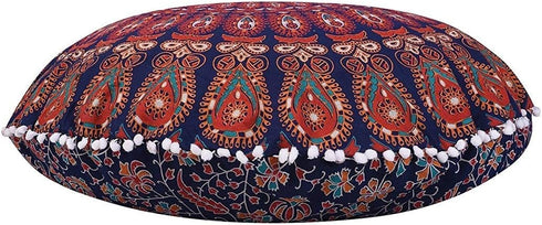 32 Inch Floor Pillow "Cover Only" Mandala Pouf Cover Seating Throw Cushion