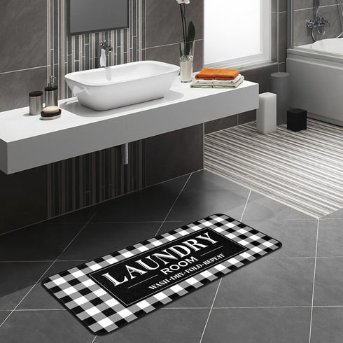 Rug Runner Non Slip Floor Mat - 20 x 47 inch, Mudroom Kitchen Bathroom Decor Accessories (Buffalo Plaid)