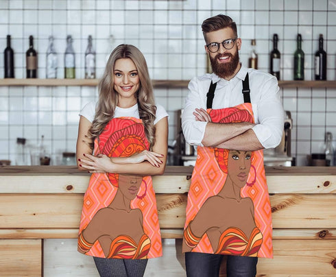 WONDERTIFY Sexy Woman Apron with Earrings and Red Hats, Adjustable Neck Bib for Men Women, Suitable for Kitchen Cooking
