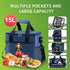 24 Iknoe Large Cooler Bag Collapsible Can Insulated Bags Leakproof Lunch Cooler Tote with Multi-Pockets for Adult
