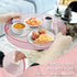 13" MAONAME Clear Round Serving Tray with Handles, Plastic Clear Tray, Round Pink Decorative Trays for Coffee Table