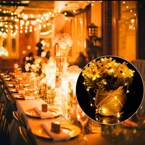 12 Pack Battery Operated Fairy String Lights, 7 Feet 20 LED Waterproof Silver Wire Firefly Lights for Party Christmas