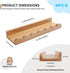 Set 4 Decor(Natural,40cm) Scalloped Baby Book Shelf,Floating Shelves for Wall of Natural Solid Pine Wood Nursery