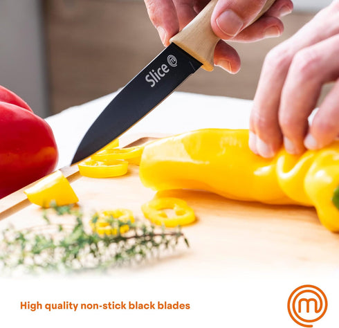 MasterChef Knife Set of 3 Kitchen Knives for Cooking (Chef, Paring & Utility), Professional Sharp Stainless Steel, Non