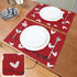 Valentine's Day Love Heart Red Buffalo Check Placemats Set of 4, Heat-Resistant Table Mats for Kitchen Dining