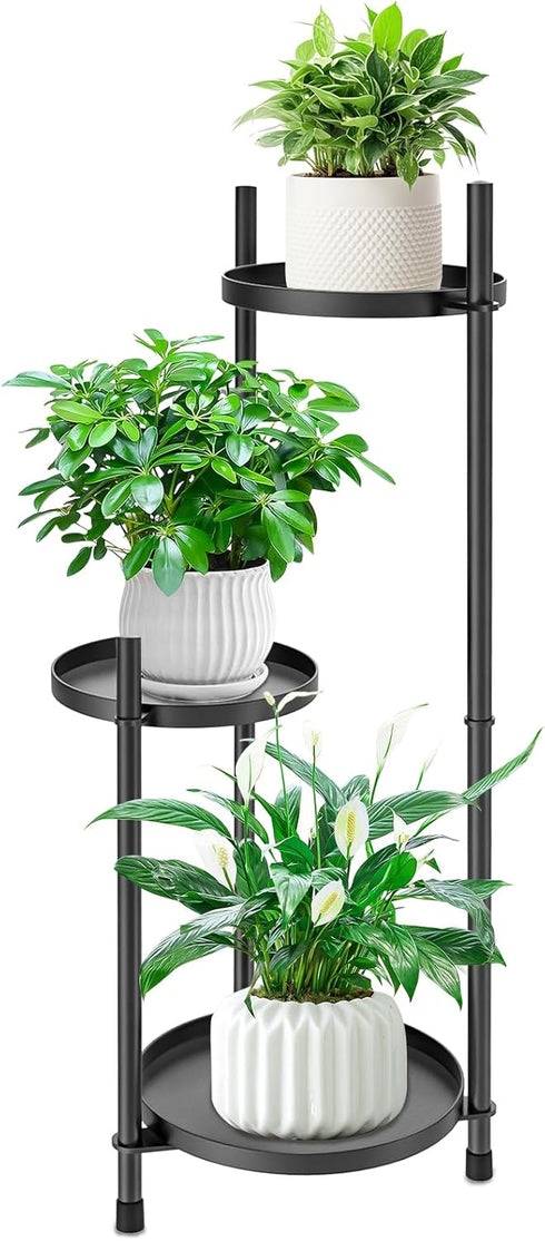 3-Tier Metal Plant Stand for Indoor & Outdoor, Heavy Duty Corner Flower