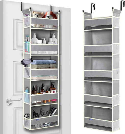 Over The Door Hanging Organizer, 5-Shelves and 10 Side Pockets for Bathroom and Bedroom Storage