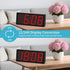 Dimmer, 3-Level 12/24H Snooze, Set KWANWA Digital Alarm Clock with Auto Dual Power (Battery or USB), Large LED Display