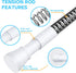 White Tension Curtain Rod for Windows, Adjustable 28 to 48 Inch, No Drilling, 7/8" for Bedroom Doorway