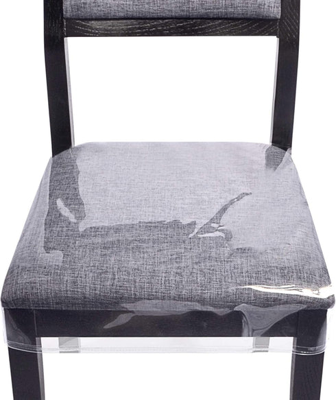 Zipcase 6 Pack Clear Dining Chair Covers/Slipcovers, Waterproof PVC Material, Set of 6