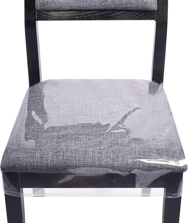 Zipcase 6 Pack Clear Dining Chair Covers/Slipcovers, Waterproof PVC Material, Set of 6