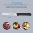 Messermeister 4.5” Serrated Tomato Knife with Matching Sheath, Black, German Steel Alloy, Rust Resistant
