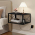 Homode Floating Nightstand, 2 Tier Wall Mounted Nightstand with Cable Hole, Wooden