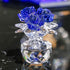 H&D HYALINE & DORA Blue Crystal Rose Flowers Figurines Ornament with Gift Box