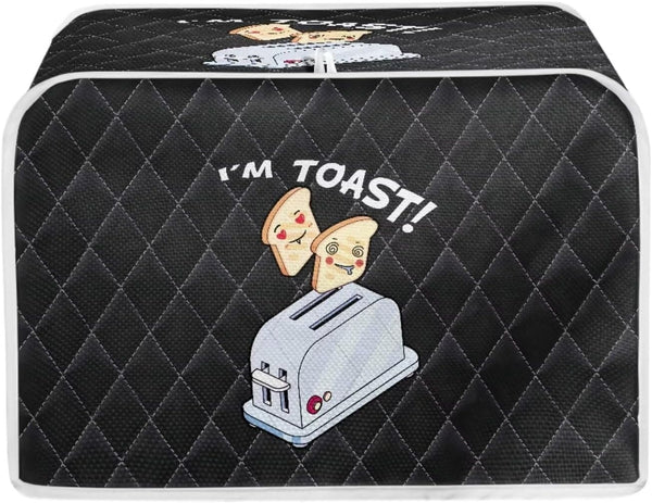Cartoon Toaster Pattern Toaster Dust Cover Kitchen Oven Cover with Top Handle, Portable & Foldable Bread Toaster Cover