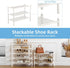 3 Closet, Bathroom27 x11 x20 3 Tier Bamboo Shoe Rack Storage Organizer for Multifunctional Stackable Free Standing Shoe