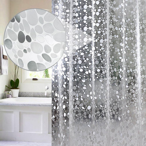 EurCross Stall Shower Curtain Liner - 54 x 72 inch EVA Waterproof Weighted Clear Shower Liner with Magnets