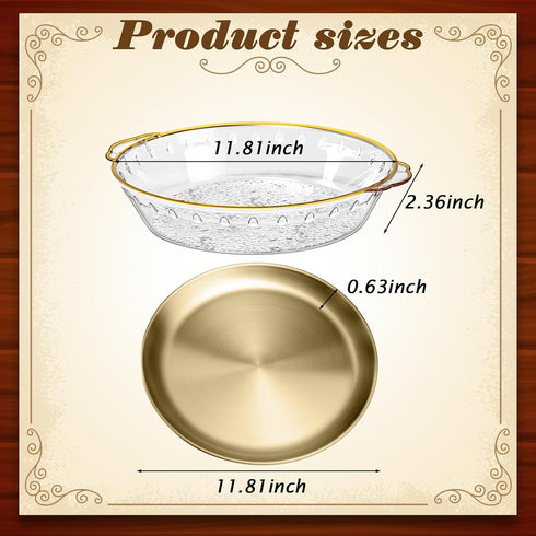 6 Set 11.8" Baderke Chilled Serving Tray for Parties with Compartments Ice Chilled Party Platter Charcuterie Serving