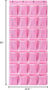 KEEPJOY 28 Pockets Hanging Shoe Organizer, Over the Door Shoe Organizer, Hanging Door Shoe Holder Rack with Mesh Pockets Large Size 65 x 23 Inch (Pink-1Pack) by KEEPJOY