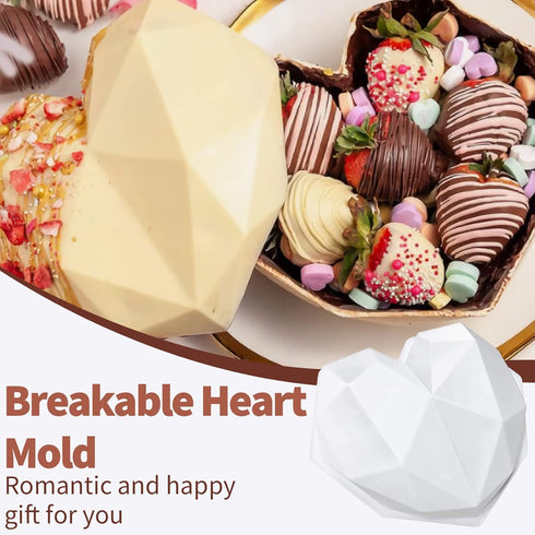 Silicone Chocolate Molds Set, Large Breakable Heart Mold, Hot Cocoa Bomb Mold, Round Oreo Molds for Baking