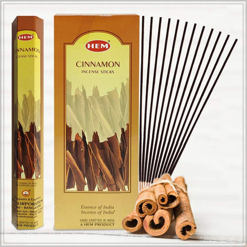 Cinnamon Incense Sticks Bundle with Holder, Hem Incense Sticks