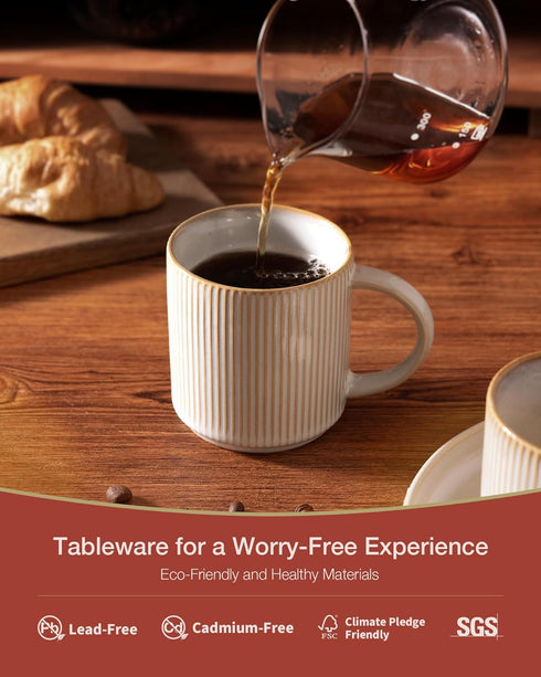 Set 6, 12 oz Set Set, famiware Coffee Mug for Star Catering Mugs Cup with Handle for Coffee, Tea, Cocoa, Milk - Ceramic