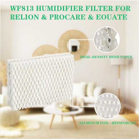 WF813 Humidifier Filters Replacement for Equate EQWF813, PCWF813, Relion RCM832, RCM-832N, Protec RWF813 - 6 Pack