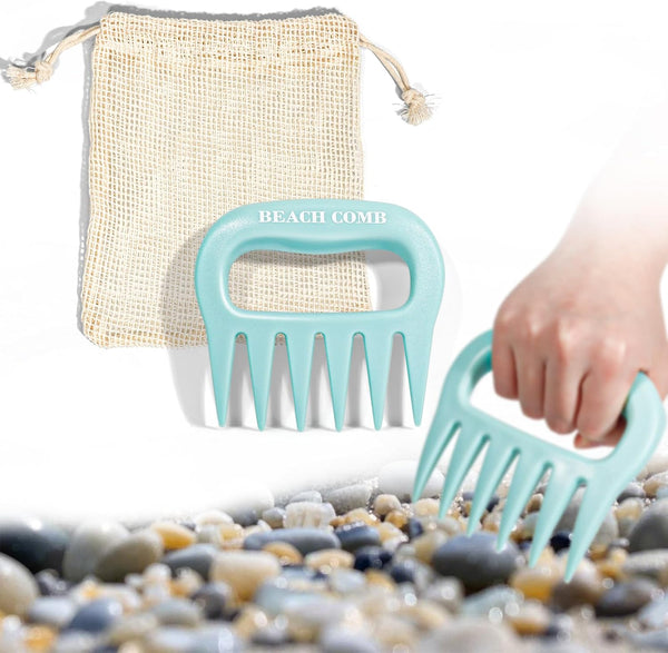 DOSTATNI Sand Scoop with Shovel Sand Flea Rake with Beach Mesh Bag Plastic