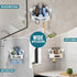 TAILI Corner Shower Caddy with Suction Cups, Wall Mounted Organizer Plastic Rack for Small Bathrooms, Kitchen