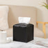 Tissue Box Cover PU Leather Tissue Holder Square Facial Tissue Case Facial Paper Organizer Dispenser for Bathroom, Vanity Countertop, Tabletop, Car, Black by zoocatia