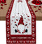 Valentine's Day Table Runner 70 Inches Long, Gnomes and Love Hearts on Wood Grain with Red Lattice Border