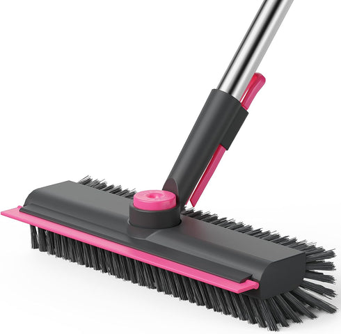 AIR U+ Floor Scrub Brush with Long Handle, 3 in 1 Scrape