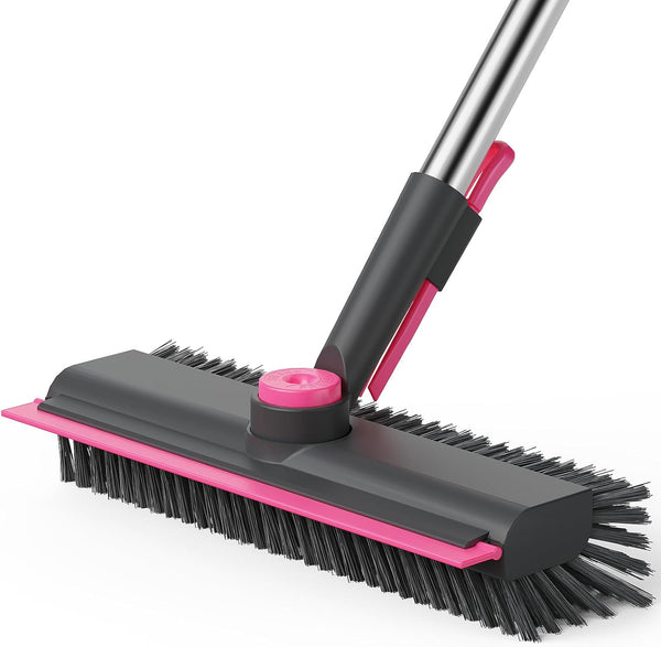 AIR U+ Floor Scrub Brush with Long Handle, 3 in 1 Scrape