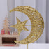Uonlytech Glitter Moon and Star Ornament | Christmas Table Decoration | Wedding Birthday Holiday Party Supply | 20cm