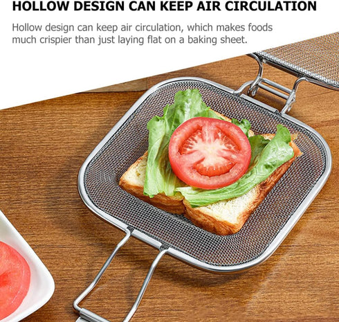 Luxshiny Toaster Oven Microwave Toaster Sandwich Cage, Grill Press for Toast, Home Baking Bread Toaster Accessories