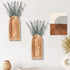 2 Pack Set Dnnnii Wooden Wall Vase - Brown Finish Modern Farmhouse & Boho Wall Decor for Entryway, Hallway, Bathroom