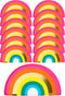 Talking Tables RAIN Happy Birthday Rainbow Shaped Plates, Pack of 12, 9" Width, Gold Foil and Mixed Colors