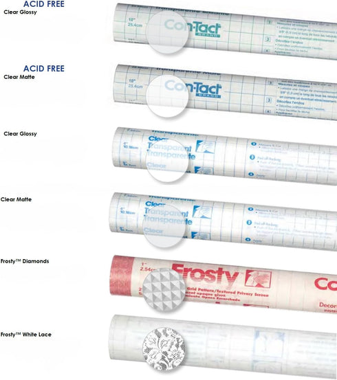 Con-Tact Brand 18'' x 9' Frosty White Lace Self-Adhesive Shelf Liner, Clear Covering, Privacy Film
