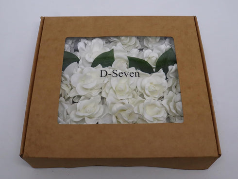 D-Seven Artificial Flowers, 25pcs Gardenia Flowers with Stem for Wedding Decorations