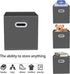 Yunkeeeper Fabric Cube Organizer with Handle, Foldable Storage Bins for Cloth or Accessory, 11x11x11, Set of 3 (Gray)