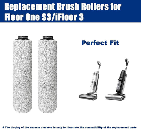 Replacement Roller Brush Compatible with Tineco iFloor 3/ Floor One S3/ iFloor 2 Brushroll Cordless Wet Dry Vacuum Cleaner-2Pack