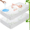 Crib Rayon Bamboo Waterproof Mattress Pad Cover, Soft Breathable Cooling Protection for Deep Pocket Mattresses