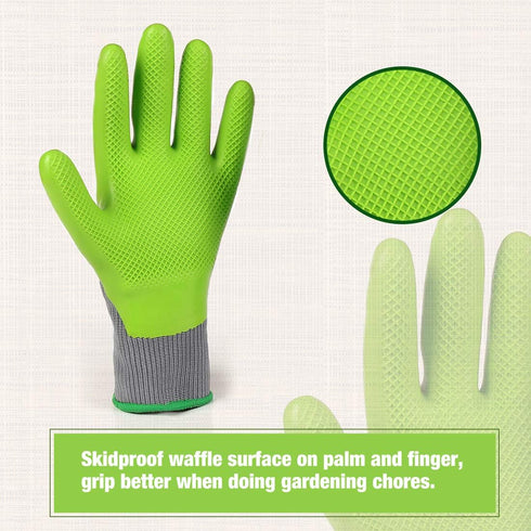 WORKPRO 6 Pairs Garden Gloves, Eco Latex Palm Coated Working Gloves for Weeding, Digging, Raking