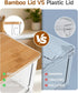 2 Pack, 13/30/33 Trash Bag Dispenser Stackable Acrylic Garbage Bags Dispenser with Bamboo Lid, Extra Large Clear Under